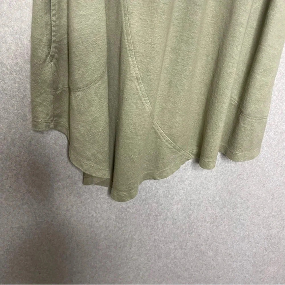 Prairie Underground Cowl Neck Hemp Blend 3/4 Sleeve Asymmetrical Tunic Dress - Picture 4 of 6